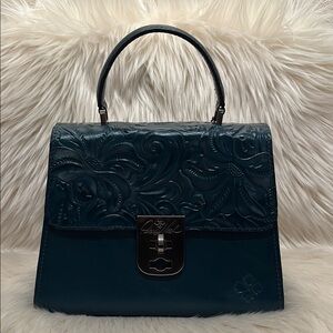 Patricia Nash Burnished Tooled Colors Collection Chauny Blue Coral